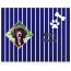 (55cm x 40cm) with Puppy Theme Navy Blue Soft Velvet Polyester Fabric (Personalised with Text)