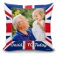 (25cm Square) Red, White and Blue (Classic) Soft Velvet Polyester Fabric (Personalised with Text)